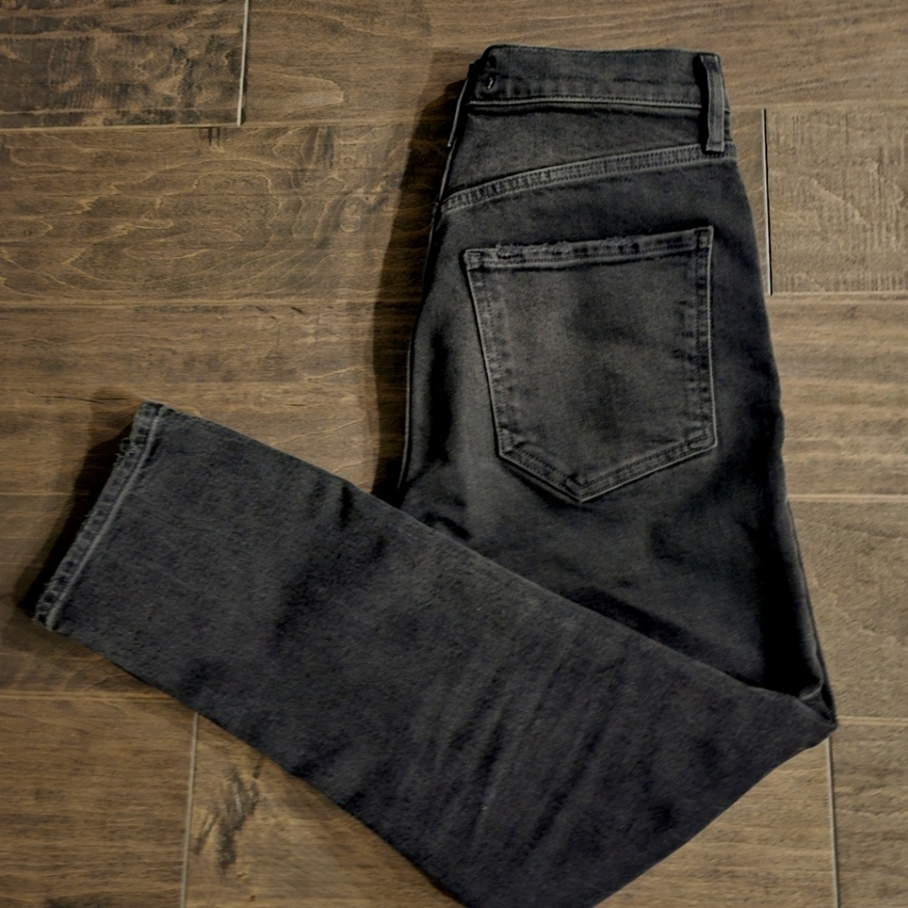AGOLDE Los Angeles Light Black Women's Riley Straight Crop Jeans sz 25 - Picture 3 of 9